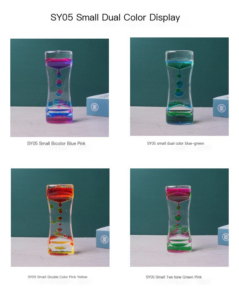 Dual Color Liquid Acrylic Hourglass Timer Decor — alternate view