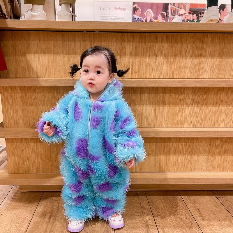 Cute Animal Baby Jumpsuit With Hooded Zipper — alternate view